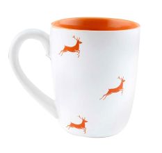 Orange Running Deer Decorative Handcraft Ceramic Coffee Mug